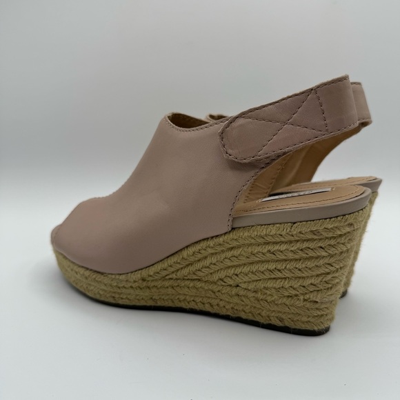 Geox Respira D Soleil Blush Pink Wedge Platform Espadrilles Peep Toes Size 38 - Picture 14 of 16
